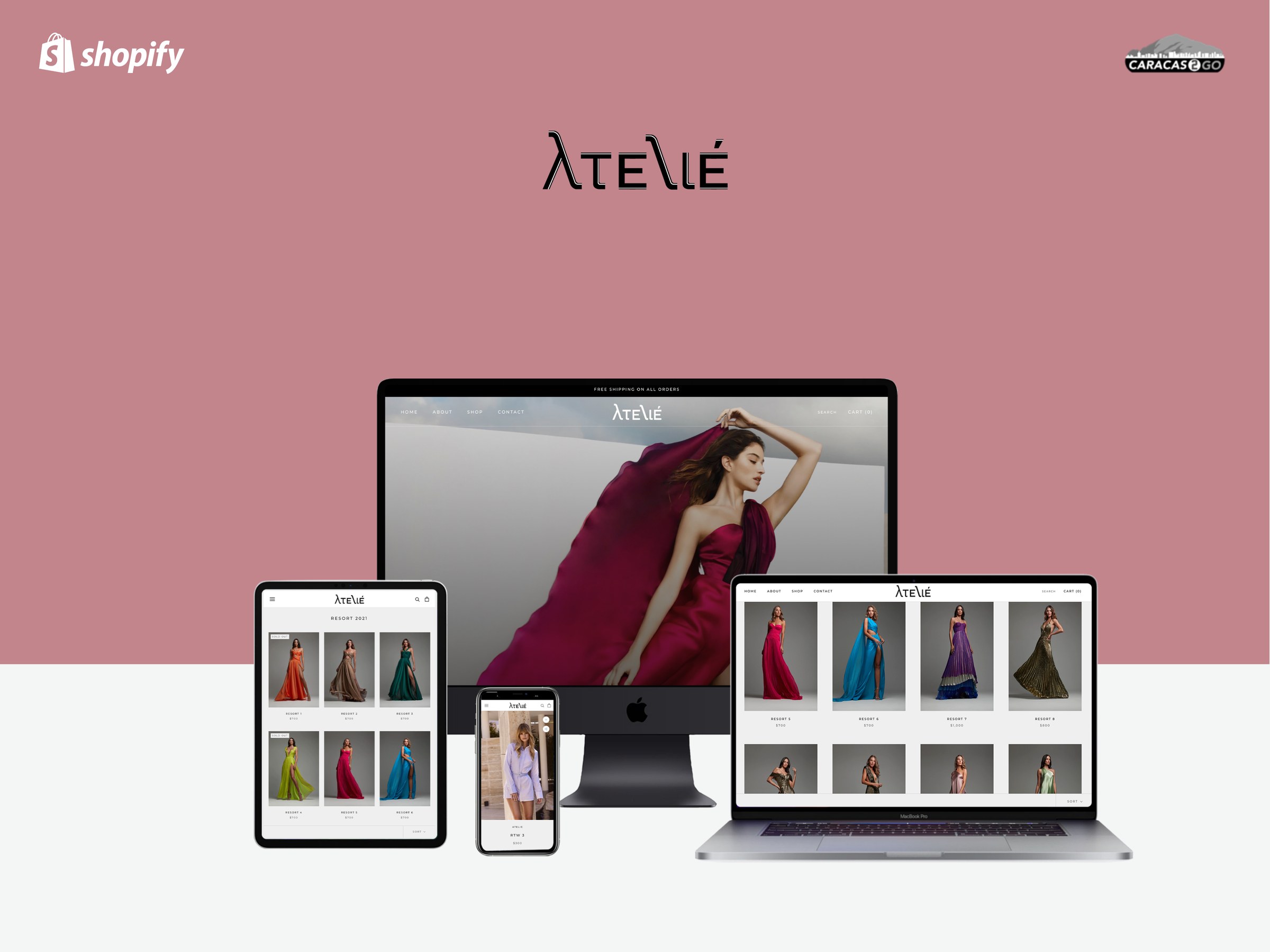 Mockup de Atelié en varios dispositivos