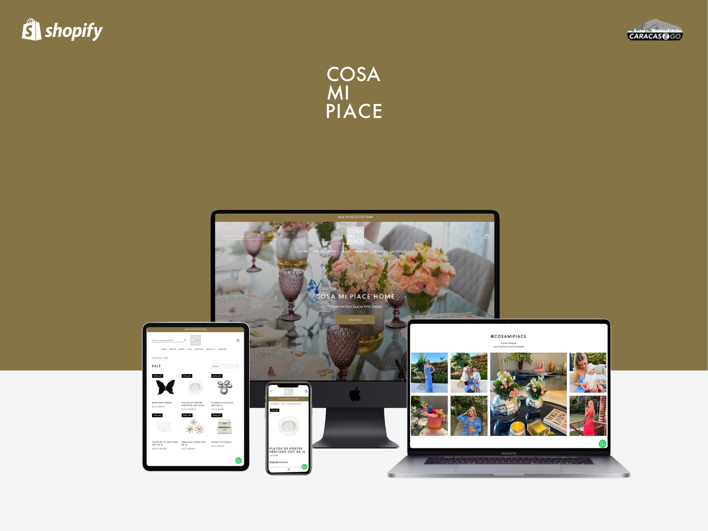 Mockup de Cosa Mi Piace Home en varios dispositivos