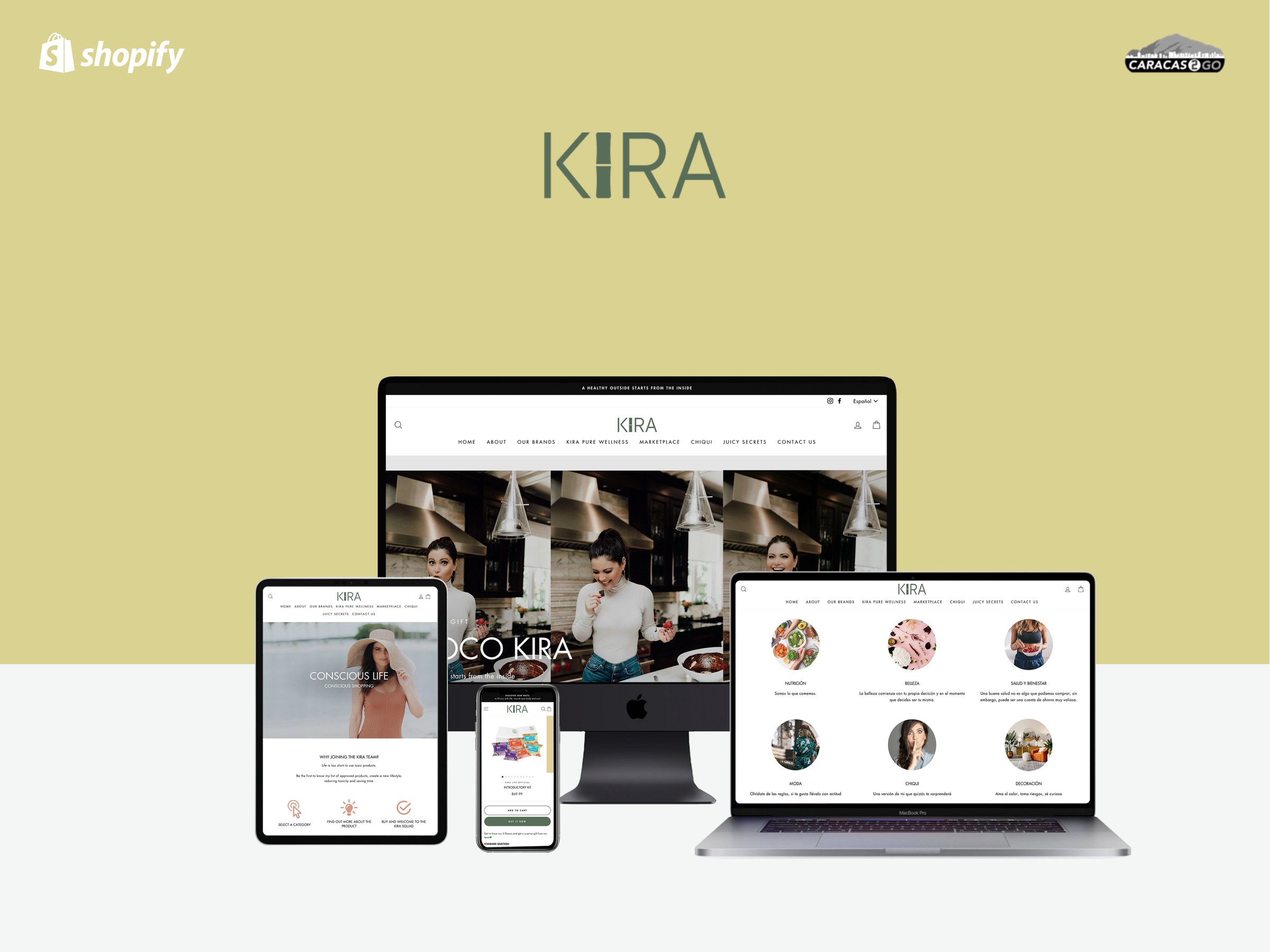 Mockup de Kira en varios dispositivos