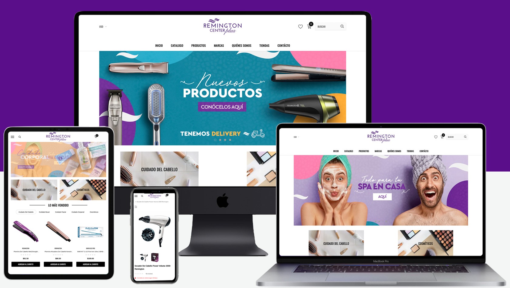 Tienda de Remington Center Plus en escritorio, laptop, tablet y celular