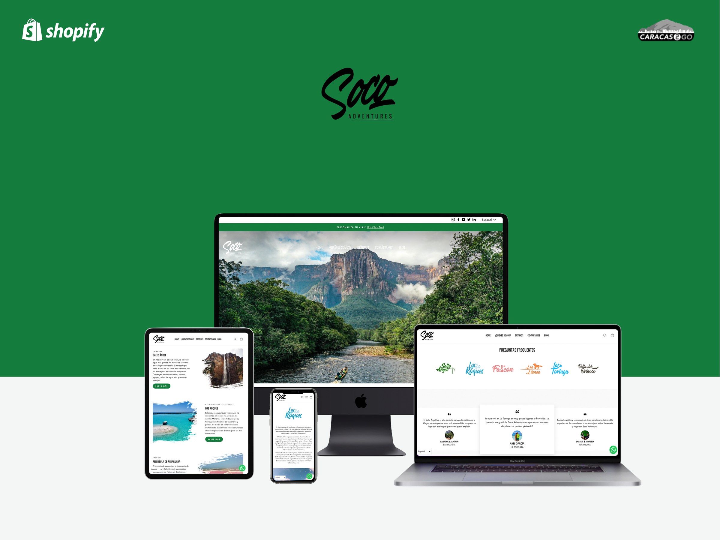 Mockup de Soco Adventures en varios dispositivos